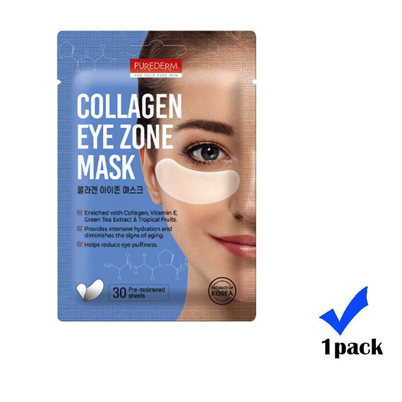 30 Sheet Purederm Collagen Eye Zone Mask Sheet Dark Circles Bags