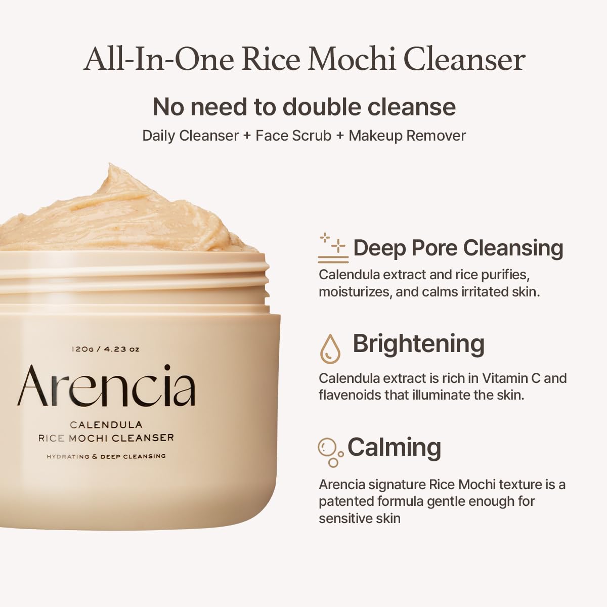 Arencia-Calendula Rice Mochi Cleanser (4.23oz)