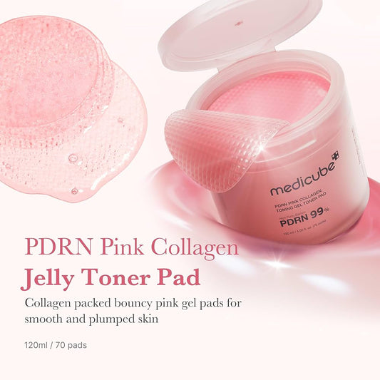 Medicube PDRN pink collagen toning gel toner pad