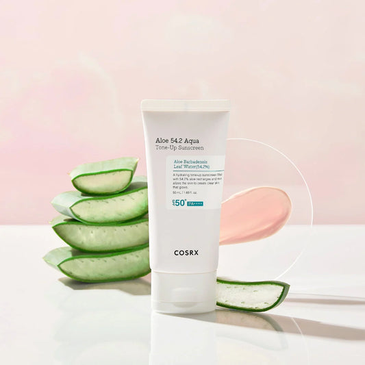 Aloe 54.2 Aqua Tone-Up Sunscreen SPF 50 Plus by CosrX for Unisex