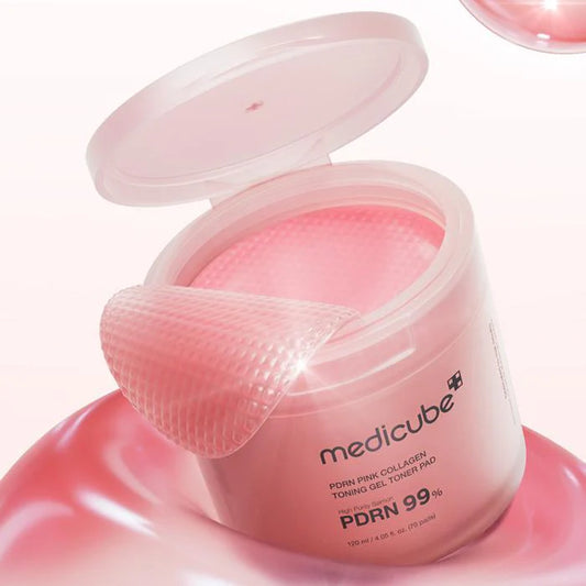 Medicube PDRN pink collagen toning gel toner pad