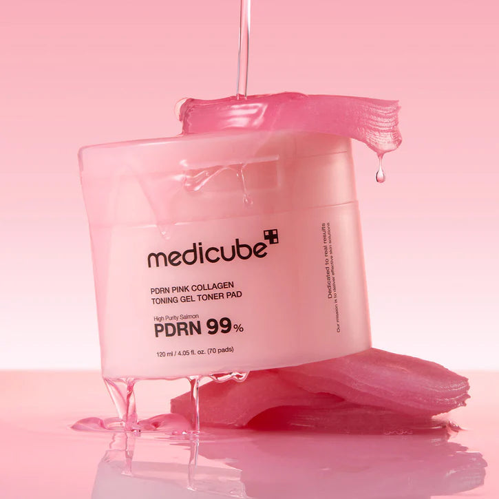 Medicube PDRN pink collagen toning gel toner pad