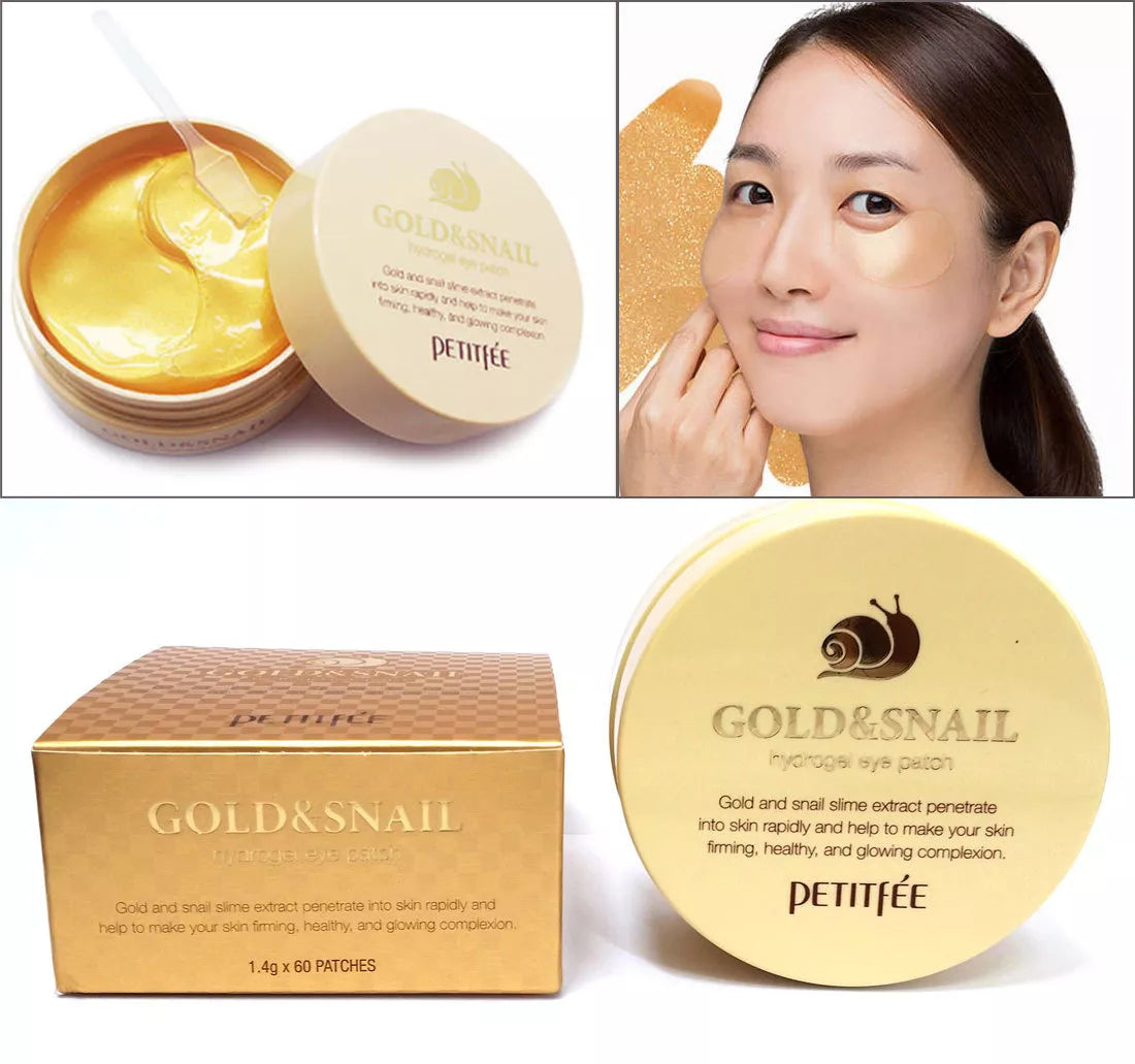 Petitfee Gold & Snail Hydrogel Eye Patch (60pcs-30 pair)