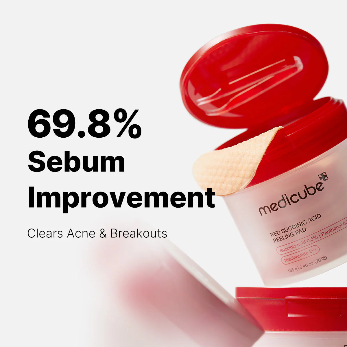 Medicube-Red Succinic Acid Peeling Pad for All Skin Types (70 Pads)
